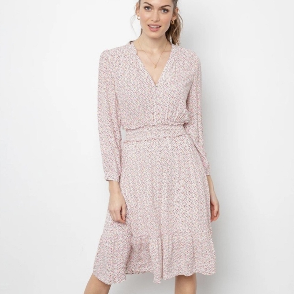 Rails Renata Smocked Waist Midi Dress in Flower Vines print Size S